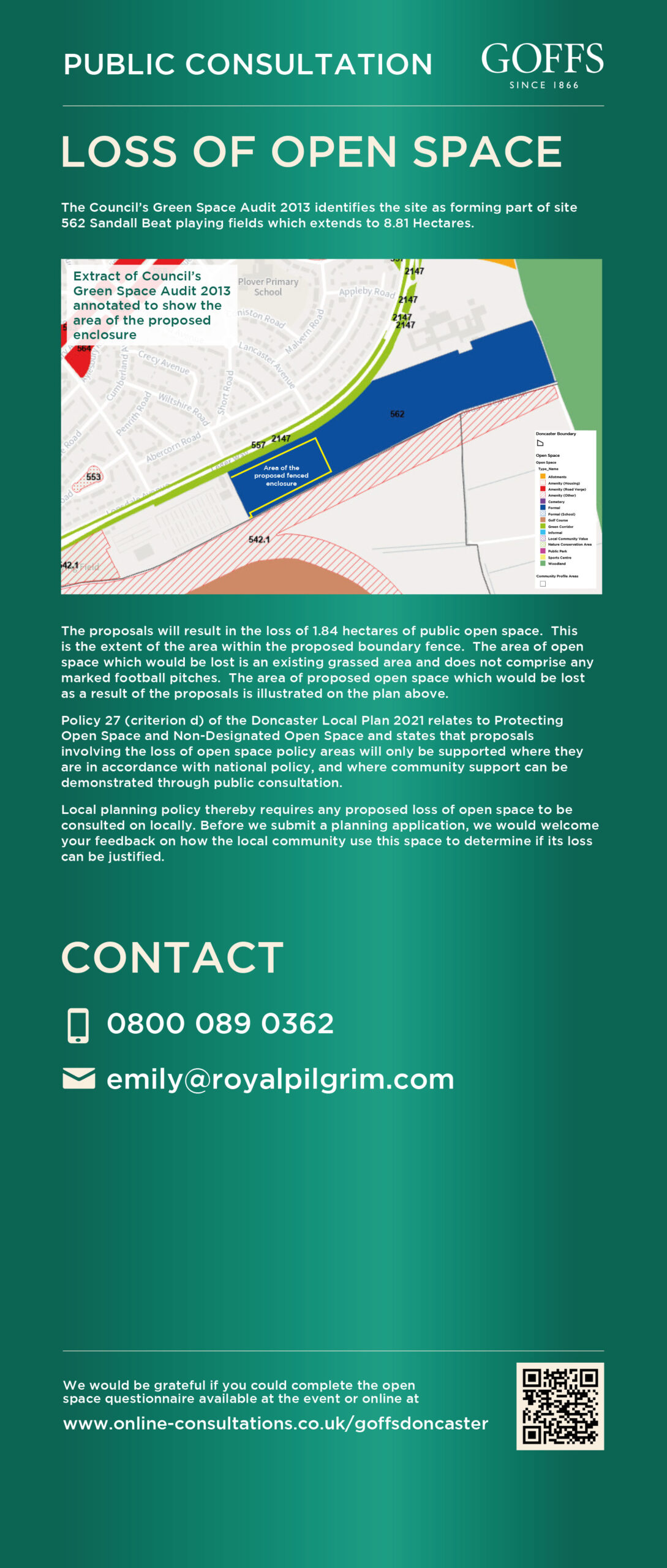 Loss of open space and contact banner